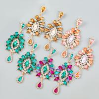 Zinc Alloy Rhinestone Drop Earring, gold color plated, fashion jewelry & for woman & with rhinestone 