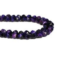 Tiger Eye Beads, Rhombus, Star Cut Faceted & DIY, purple, 8mm, Approx 