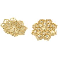 Brass Stick Pin, Flower, plated, DIY & micro pave cubic zirconia 30mm 