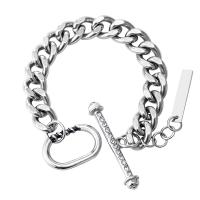 Titanium Steel Bracelet & Bangle, Vacuum Ion Plating & for woman & with rhinestone 