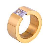 Partículas de acero anillo, Recubrimiento iónico al vacío, diverso tamaño para la opción & para hombre & con diamantes de imitación, más colores para la opción, Vendido por UD