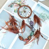 Fashion Dream Catcher, Plastic, with Velveteen & Natural Stone, handmade, for home and office, 480mm 