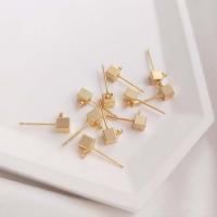 Brass Earring Drop Component, plated, DIY, 4mm 
