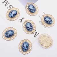 Zinc Alloy Hair Accessories DIY Findings, with Resin, gold color plated 
