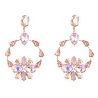 Zinc Alloy Rhinestone Drop Earring, gold color plated, fashion jewelry & for woman & with rhinestone 