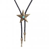 Zinc Alloy Sweater Chain Necklace, with turquoise & PU Leather, plated, fashion jewelry & for woman 4.7cmu30013.2cm cm 