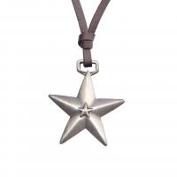 Zinc Alloy Sweater Chain Necklace, with PU Leather, Star, plated, fashion jewelry & for man cm 