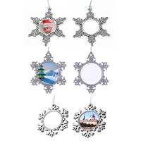 Zinc Alloy Christmas Hanging Ornaments, Snowflake, silver color plated, Christmas Design & DIY silver color 