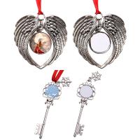 Zinc Alloy Christmas Hanging Ornaments, silver color plated, Christmas Design 