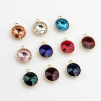Crystal Zinc Alloy Pendants, with Crystal, Round, gold color plated, Unisex & faceted Approx 
