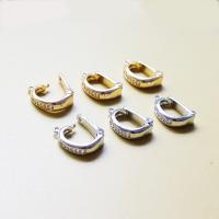 Messing Verschluss Zubehöre, plattiert, DIY & Micro pave Zirkonia, keine, 9x14.5mm, verkauft von PC