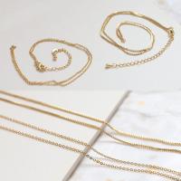 metal Cadena para collar, chapado en color dorado, Bricolaje & diferentes estilos para la opción, dorado, Vendido por UD