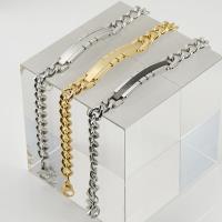 Titanium Steel Bracelet & Bangle, Vacuum Ion Plating, fashion jewelry & Unisex 8*42mm,8mm Approx 7.87 Inch 