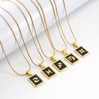 Stainless Steel Jewelry Necklace, 304 Stainless Steel, 18K gold plated, fashion jewelry & with constellation symbols & snake chain & for woman, golden Approx 17.72 Inch 