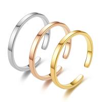 Titanium Steel Cuff Finger Ring, Vacuum Ion Plating, fashion jewelry & Unisex 2mm 