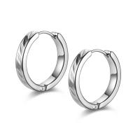 Titanium Steel Huggie Hoop Earring, polished, fashion jewelry & for woman, original color, 3mm,15mm 