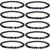 Gemstone Hematite Bracelets, with Hematite, Round, handmade, fashion jewelry & Unisex cm 