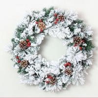 Christmas Wreath, PVC Plastic, with Flocking Fabric, Christmas jewelry 