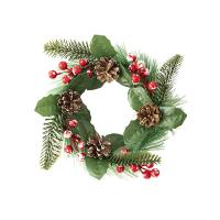 Christmas Wreath, PVC Plastic, with Pinecone, Christmas jewelry 150mm 