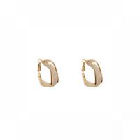 Brass Hoop Earring, Square, gold color plated, fashion jewelry & micro pave cubic zirconia & for woman & hollow, golden 