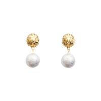 Boucle d'oreille en alliage de zinc en plastique perle, avec perle de plastique, Rond, fade et jamais plaqué de haute qualité, bijoux de mode & styles différents pour le choix & pour femme, plus de couleurs à choisir, Vendu par paire