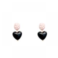 Acrylic Drop Earring, with Zinc Alloy, Heart, painted, fashion jewelry & for woman 