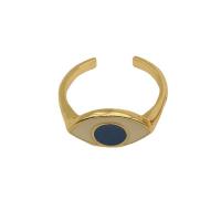 Палец кольцо-латунь, Латунь, Глаз, плакирован золотом, Регулируемый & Женский & эмаль, золотой, продается PC