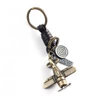 Cowhide Key Clasp, with Zinc Alloy, plated, punk style & Unisex 120mm 