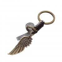 Cowhide Key Clasp, Angel Wing, plated, Unisex & with letter pattern  