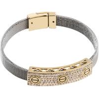 Zinc bracelets en strass en alliage , alliage de zinc, Placage, pour femme & avec strass, plus de couleurs à choisir Environ 6.8 pouce, Vendu par PC