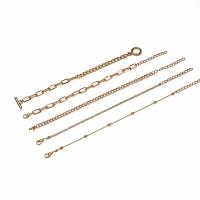 Fashion Zinc Alloy Bracelets, with 5cm extender chain, gold color plated, 5 pieces & fashion jewelry & for woman, golden .5 cm 