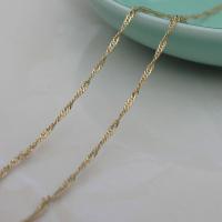 Brass Curb Chain, gold color plated, sideways chain & DIY, golden, 1.5mm 