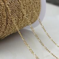 Brass Figaro Chain, gold color plated, DIY golden 