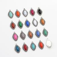 Resin Zinc Alloy Pendants, with Resin, Horse Eye, antique silver color plated, Unisex Approx 