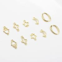 Zinc Alloy Charm Connector, gold color plated, DIY & 1/1 loop & hollow Approx 