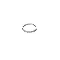 Anillo de dedo de latón, metal, chapado en color de plata, Ajustable & para mujer, plateado, 2mm, Vendido por UD