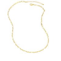 Brass Chain Necklace, with 2 extender chain, 18K gold plated & for woman, golden .7 Inch 