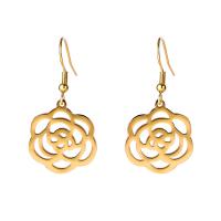 Stainless Steel Drop Earring, 304 Stainless Steel, Flower, Vacuum Ion Plating, fashion jewelry & for woman 