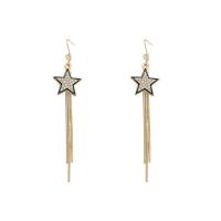 Fashion Fringe Earrings, Zinc Alloy, Star, high quality gold color plated, fashion jewelry & for woman & enamel & with rhinestone, golden 