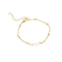 Brass Bracelets, with 5cm extender chain, gold color plated, Double Layer & fashion jewelry & adjustable & for woman, golden Approx 15.9 cm 