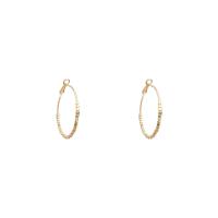 Brass Hoop Earring, Donut, high quality gold color plated, fashion jewelry & for woman, golden, 40mm 