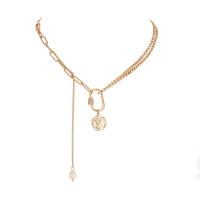 Zinc Alloy Necklace, with Plastic Pearl, KC gold color plated, fashion jewelry & for woman Approx 14.9-21.6 Inch 