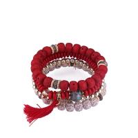 Acrylic Zinc Alloy Bracelets, with Resin & Acrylic, Tassel, gold color plated, multilayer & for woman Approx 7 Inch 
