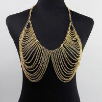 aluminum chain Chest Chain, gold color plated, for woman & multi-strand 