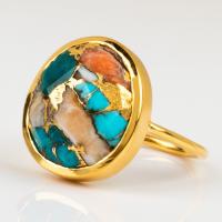 Gemstone Zinc Alloy Finger Ring, with Gemstone, gold color plated, Unisex 