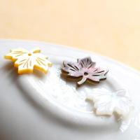 Natural Freshwater Shell Beads, Pearl Shell, Maple Leaf, Carved, handmade & DIY 15mm 