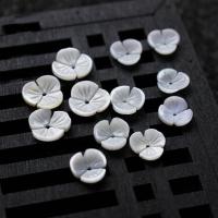 Nacre perles calotte de perle, fleur, gravé, fait à la main & DIY & normes différentes pour le choix, blanc, Vendu par PC