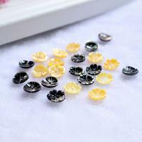 Yellow Lip Shell Bead Cap, with Black Lip Shell, Maple Leaf, Carved, handmade & DIY 10mm 