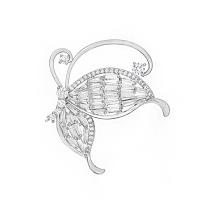 Zinc Alloy Jewelry Brooch, Butterfly, plated, micro pave cubic zirconia & for woman 