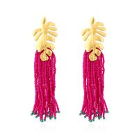 Fashion Fringe Earrings, Zinc Alloy, with Seedbead, handmade, fashion jewelry & for woman 
